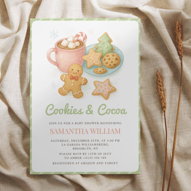Invitation Baby shower d'hiver des cookies et du cacao (Créateur téléchargé)