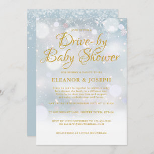 Invitation Baby shower d'hiver des couples en route