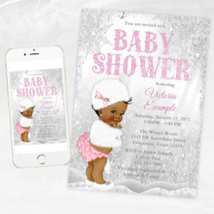 Invitation Baby shower d'hiver des filles africaines