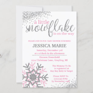 Invitation Baby shower d'hiver - Flocon de neige r