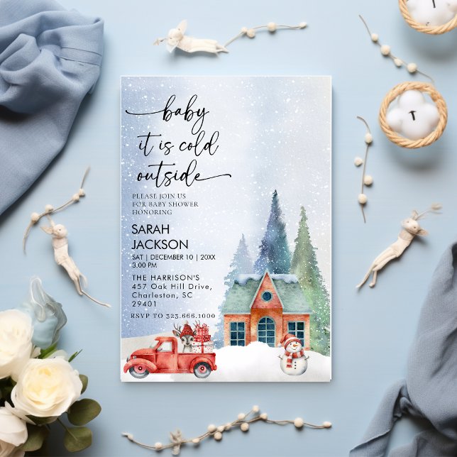 Invitation Baby shower d'hiver Invitation, bébé il fait froid (Créateur téléchargé)
