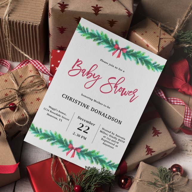 Invitation Baby shower d'hiver Noël (Créateur téléchargé)