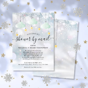Invitation Baby Shower d'Hiver par Courrier à Longue Distance