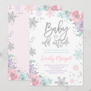 Invitation Baby shower d'hiver Parties scintillant