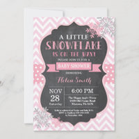 Baby shower d'hiver Pink Snowflake Chalkboard