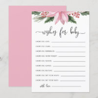 Baby shower d'hiver rose Poinsettia Bébés souhaits