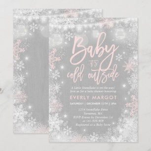 Invitation Baby shower d'hiver Rustique Douche d'h
