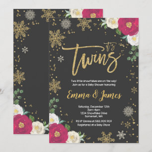 Invitation Baby shower d'hiver Twin