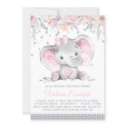 Baby shower Diamant d'éléphant rose Fille