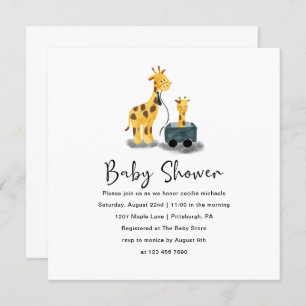Invitation Baby shower d'illustration de la Giraffe mignonne