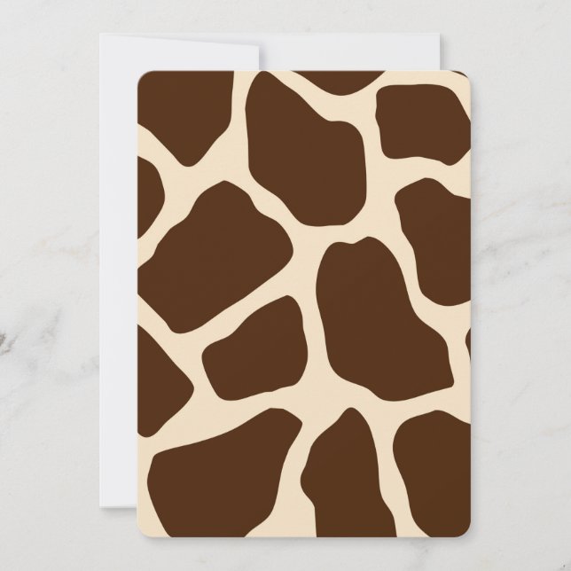 Invitation Baby shower d'impression Crème Brown Giraffe (Devant)
