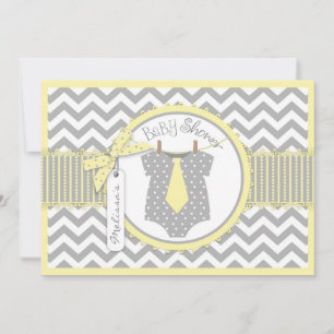 Invitation Baby shower d'impression de Baby Boy Cravate Chevr