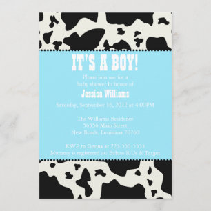 Invitation Baby shower d'impression de vache
