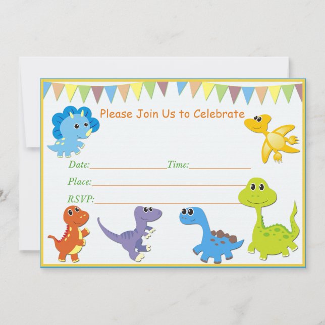 Invitation baby shower Dinosaur (Devant)