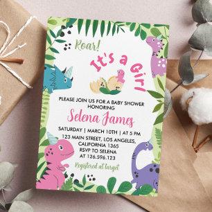 Invitation Baby shower Dinosaur