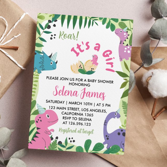 Invitation Baby shower Dinosaur (Créateur téléchargé)