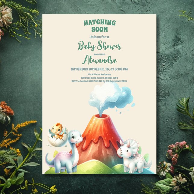 Invitation Baby shower Dinosaur (Créateur téléchargé)