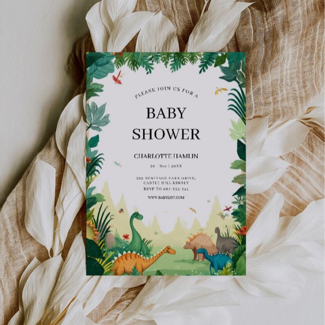 Invitation Baby shower Dinosaur mariage (Wedding Dinosaur Baby Shower Invitation)