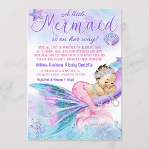 Invitation Baby shower d'interurbain Mermaid par courrier