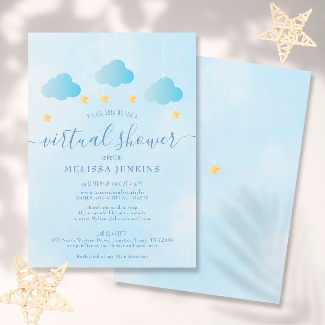 Invitation Baby shower d'interurbain virtuel en ligne par cou (Créateur téléchargé)
