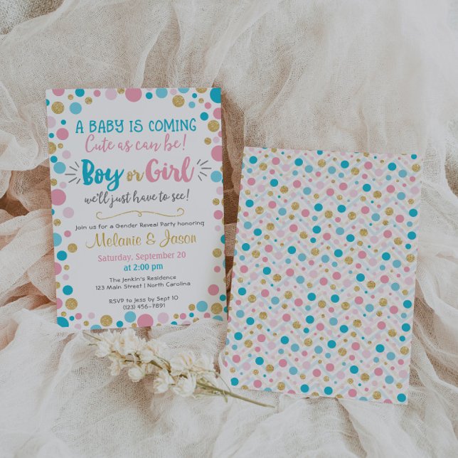 Invitation Baby shower d'invitation de révélation de genre Ga (Créateur téléchargé)