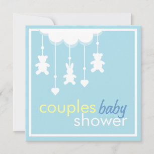 Invitation Baby shower d'invitation Sweet Boy Mobile Couples