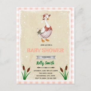 Invitation baby shower d'oie