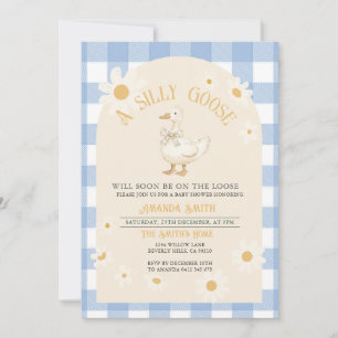 Invitation Baby shower d'oie de garçon Blue Daisy