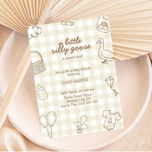 Invitation Baby shower d'oie de printemps à main t