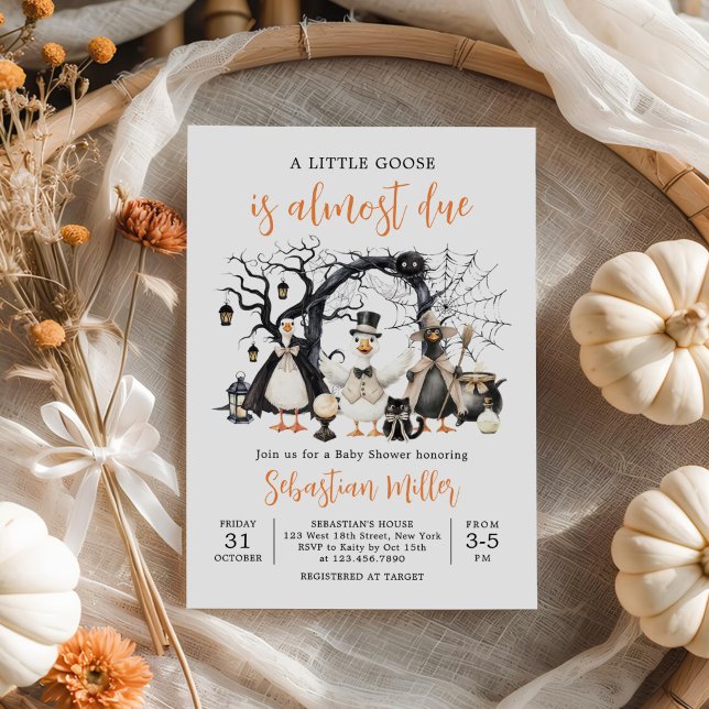 Invitation Baby shower d'oie d'Halloween (Créateur téléchargé)