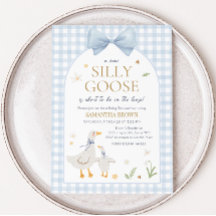 Baby shower d'oie En vichy bleu