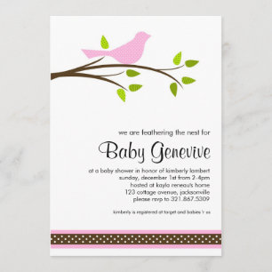 Invitation Baby shower d'oiseaux
