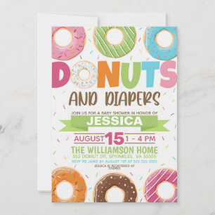 Invitation Baby shower Donuts et Diapers