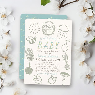 Invitation Baby Shower Doodle Boy Marché Local