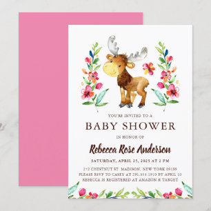 Invitation Baby shower d'orignal de Woodland