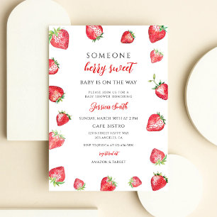 Invitation Baby Shower Douce Fraise