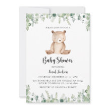 Invitation Baby shower d'ours