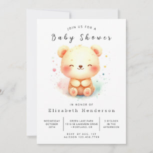 Invitation Baby shower d'ours chic à imprimer