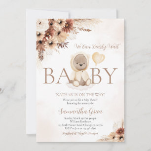 Invitation Baby shower d'ours d'automne neutre pour les homme