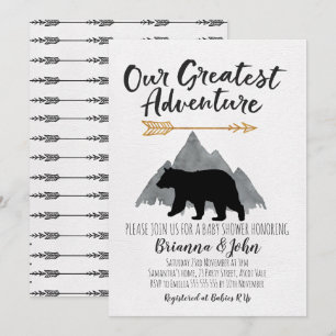Invitation Baby shower d'ours d'aventure