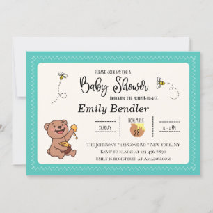 Invitation Baby shower d'ours de miel