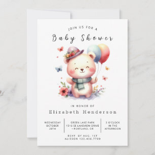 Invitation Baby shower d'ours en ligne moderne