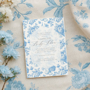 Invitation Baby shower d'ours Floral Toile