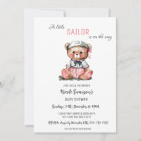 Baby shower d'ours nautique rose