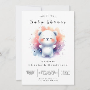 Invitation Baby shower d'ours rustique bohémien