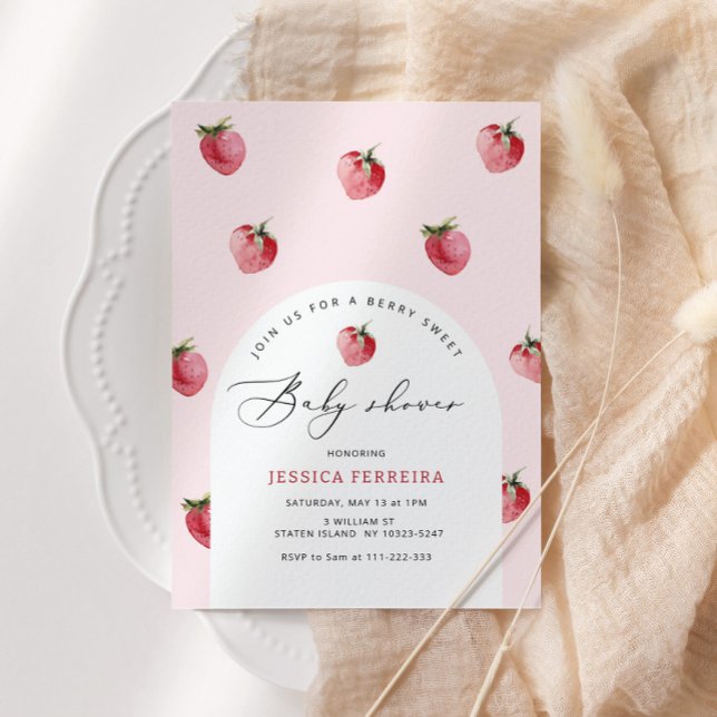 Invitation Baby shower doux Berry (Créateur téléchargé)