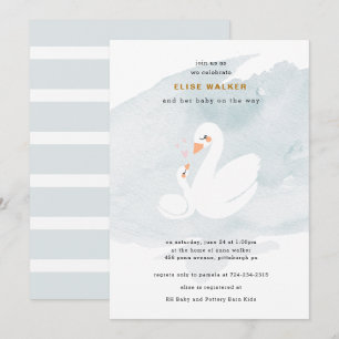 Invitation Baby shower doux de cygne, princesse de cygne
