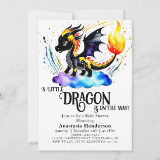 Invitation Baby shower Dragon Boy en ligne modifiable