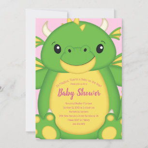 Invitation Baby shower Dragon rose
