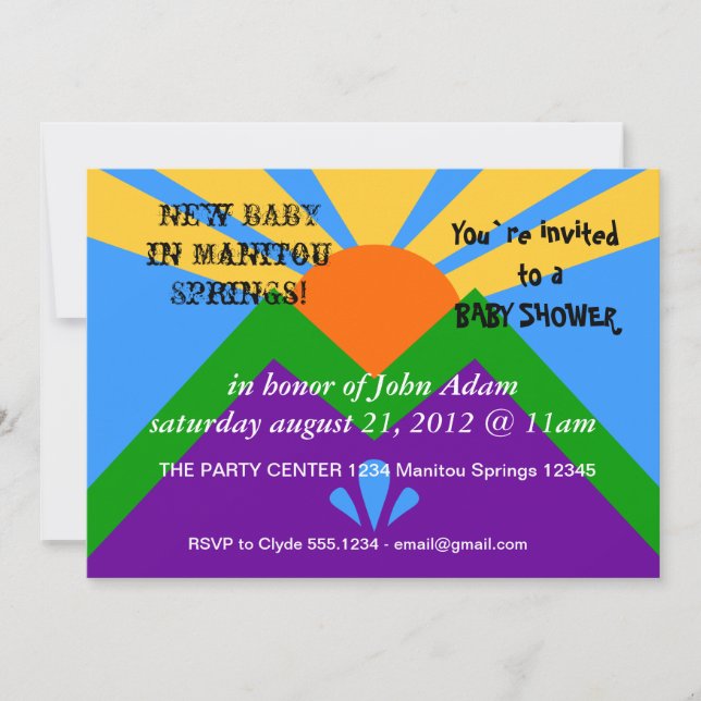 Invitation baby shower, Drapeau des sources Manito (Devant)